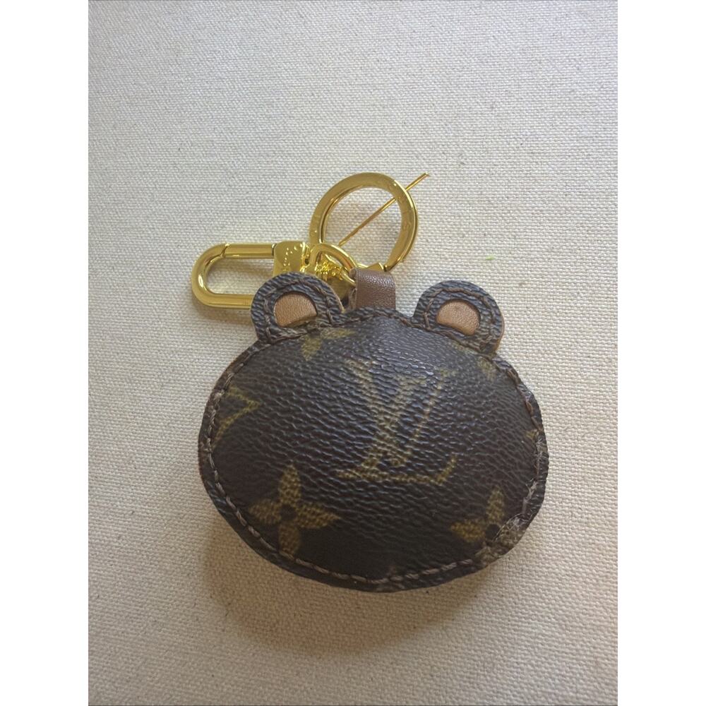 Upcycled Luxury Male Teddy Bear Key Ring - Picture 2 of 3
